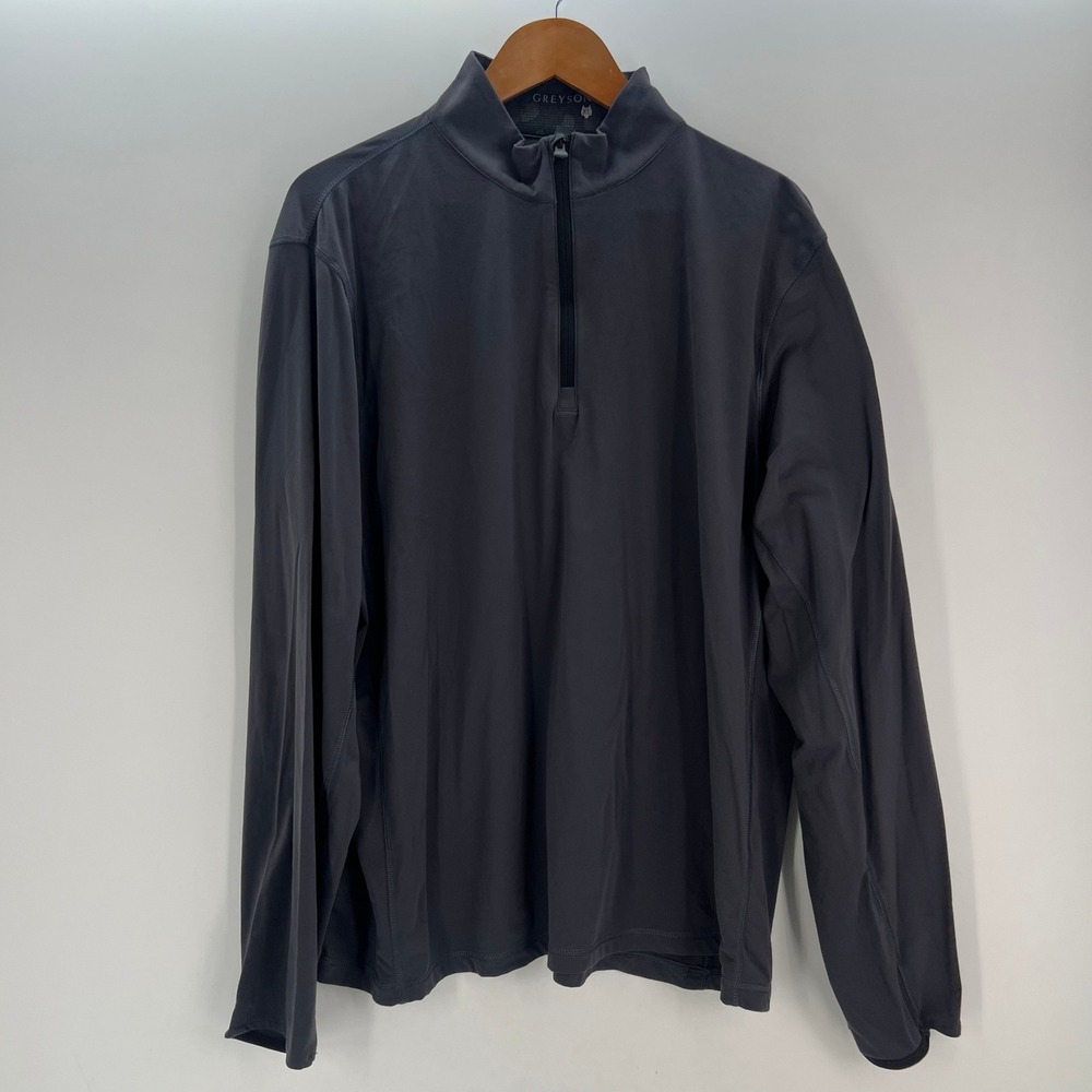 Greyson Mens Barton Creek Quarter Zip Pullover Gray Long Sleeve Mock Neck XL